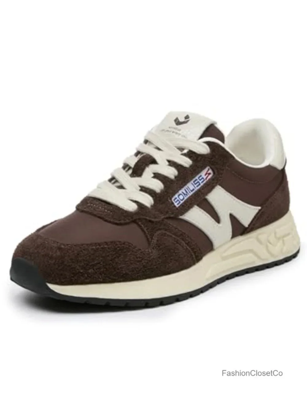 Fashion Platform Sneakers with Suede Fabric Upper, Non-Slip TPR Outsole,